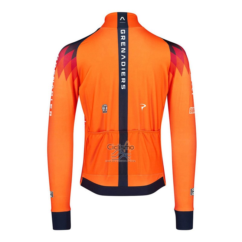 Ineos Grenadiers Ropa Ciclismo Culotte Largo 2023 Mangas Largas Naranja